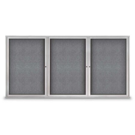 United Visual Products Sliding Door Indoor Enclosed Corkboard, 9 UV9029ACSH-GOLD-BLACK
